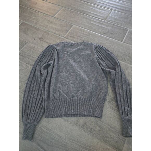 Women's LOFT Pleated Puff Sleeve Sweater Gray‎ Size Small - Picture 6 of 6